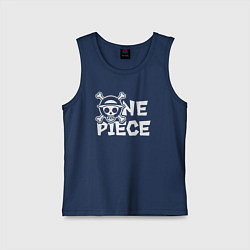 Майка детская хлопок One piece - логотип, цвет: тёмно-синий