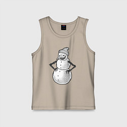 Майка детская хлопок Злобный снеговик, цвет: миндальный