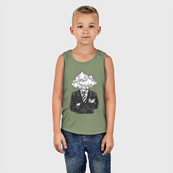 Майка детская хлопок Босс туча, цвет: авокадо — фото 2