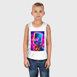 Майка детская хлопок Биоробот Барт - неоновое свечение, цвет: белый — фото 2