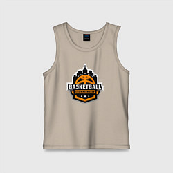 Майка детская хлопок Championship basketball, цвет: миндальный