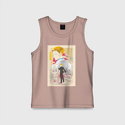 Майка детская хлопок Магическая битва Кэнто Нанами офисный рабочий, цвет: пыльно-розовый