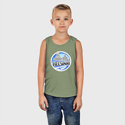 Майка детская хлопок Хельсинки, цвет: авокадо — фото 2