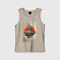 Майка детская хлопок Постер машины, цвет: миндальный