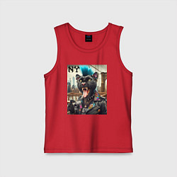 Детская майка Чувак пантера панк с фотоаппаратом - нейросеть