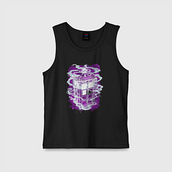 Майка детская хлопок Tardis violet, цвет: черный