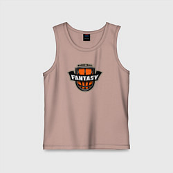 Майка детская хлопок Basketball fantasy, цвет: пыльно-розовый