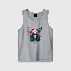 Майка детская хлопок Panda - bushido samurai code, цвет: меланж