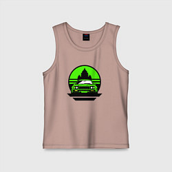 Майка детская хлопок Nissan skyline retro style, цвет: пыльно-розовый