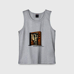 Майка детская хлопок Скелет в шкафу, цвет: меланж