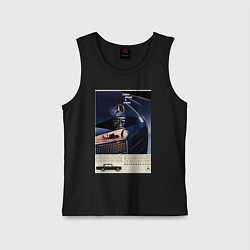 Майка детская хлопок Mercedes-benz автомобиль ретро, цвет: черный