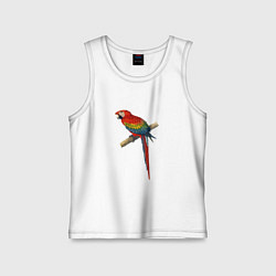 Майка детская хлопок Попугай ara macaw, цвет: белый