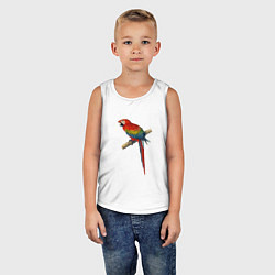 Майка детская хлопок Попугай ara macaw, цвет: белый — фото 2