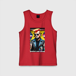 Майка детская хлопок Trumps not dead - ai punk art, цвет: красный