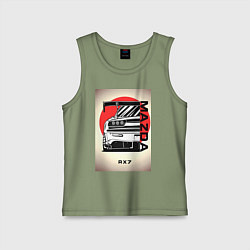 Майка детская хлопок Mazda rx-7 автомобиль гоночный jdm, цвет: авокадо