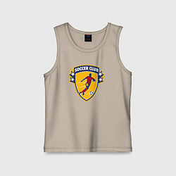 Майка детская хлопок Soccer club, цвет: миндальный