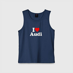 Майка детская хлопок I love Audi, цвет: тёмно-синий