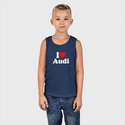 Майка детская хлопок I love Audi, цвет: тёмно-синий — фото 2