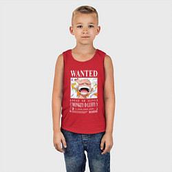 Майка детская хлопок Monkey D Luffy - wanted, цвет: красный — фото 2
