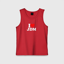 Майка детская хлопок I love JDM, цвет: красный