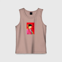 Майка детская хлопок Чон Джонгук, цвет: пыльно-розовый