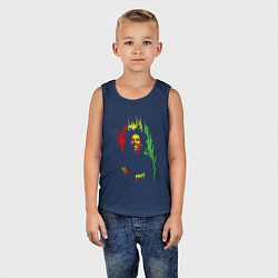 Майка детская хлопок Bob Marley vibe, цвет: тёмно-синий — фото 2