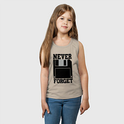 Майка детская хлопок Дискета - никогда не забуду - ретро диск, цвет: миндальный — фото 2