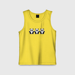 Майка детская хлопок Йоганутые панды, цвет: желтый