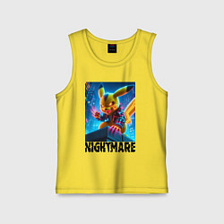 Майка детская хлопок Пмкачу на крыше небоскрёба - ночной кошмар, цвет: желтый