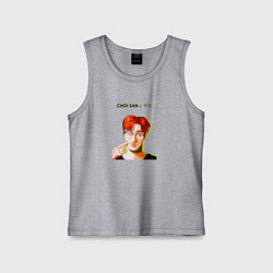 Майка детская хлопок Choi San Ateez, цвет: меланж