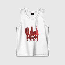 Майка детская хлопок New York red, цвет: белый
