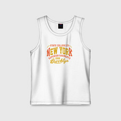 Майка детская хлопок New York Brooklyn, цвет: белый