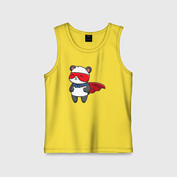 Майка детская хлопок Супергерой панда, цвет: желтый