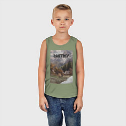 Майка детская хлопок Dmitriy деревушка, цвет: авокадо — фото 2