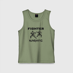 Майка детская хлопок Fighters karate, цвет: авокадо