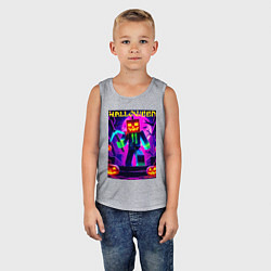 Майка детская хлопок Майнкрафт и хэллоуин коллаба - нейроарт, цвет: меланж — фото 2