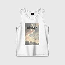 Майка детская хлопок Nikolay облака, цвет: белый