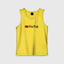 Майка детская хлопок Youtup youtube, цвет: желтый