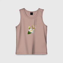 Майка детская хлопок Маленькая фея на кувшинке, цвет: пыльно-розовый