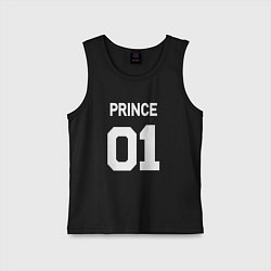 Майка детская хлопок Футбольная надпись 01 принц, цвет: черный