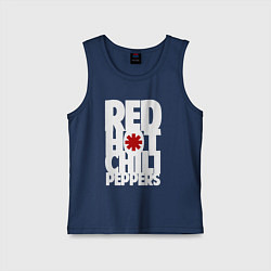 Майка детская хлопок RHCP - title and logo, цвет: тёмно-синий