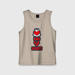 Майка детская хлопок Король сердец, цвет: миндальный