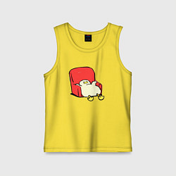 Майка детская хлопок Толстая утка в кресле, цвет: желтый