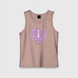 Майка детская хлопок Break my bones, цвет: пыльно-розовый