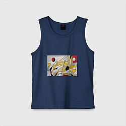 Майка детская хлопок Абстракция поп-арт геометрия, цвет: тёмно-синий