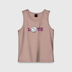 Майка детская хлопок Love volley, цвет: пыльно-розовый