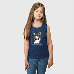 Майка детская хлопок Pac Man - привидение, цвет: тёмно-синий — фото 2