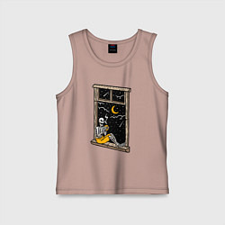 Майка детская хлопок Ночной мечтатель, цвет: пыльно-розовый