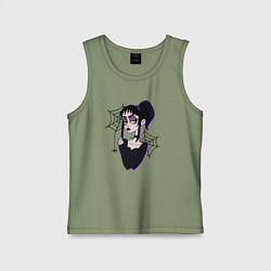 Майка детская хлопок Лидия - Битлджус, цвет: авокадо