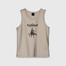 Майка детская хлопок Косплей Genshin impact boy, цвет: миндальный
